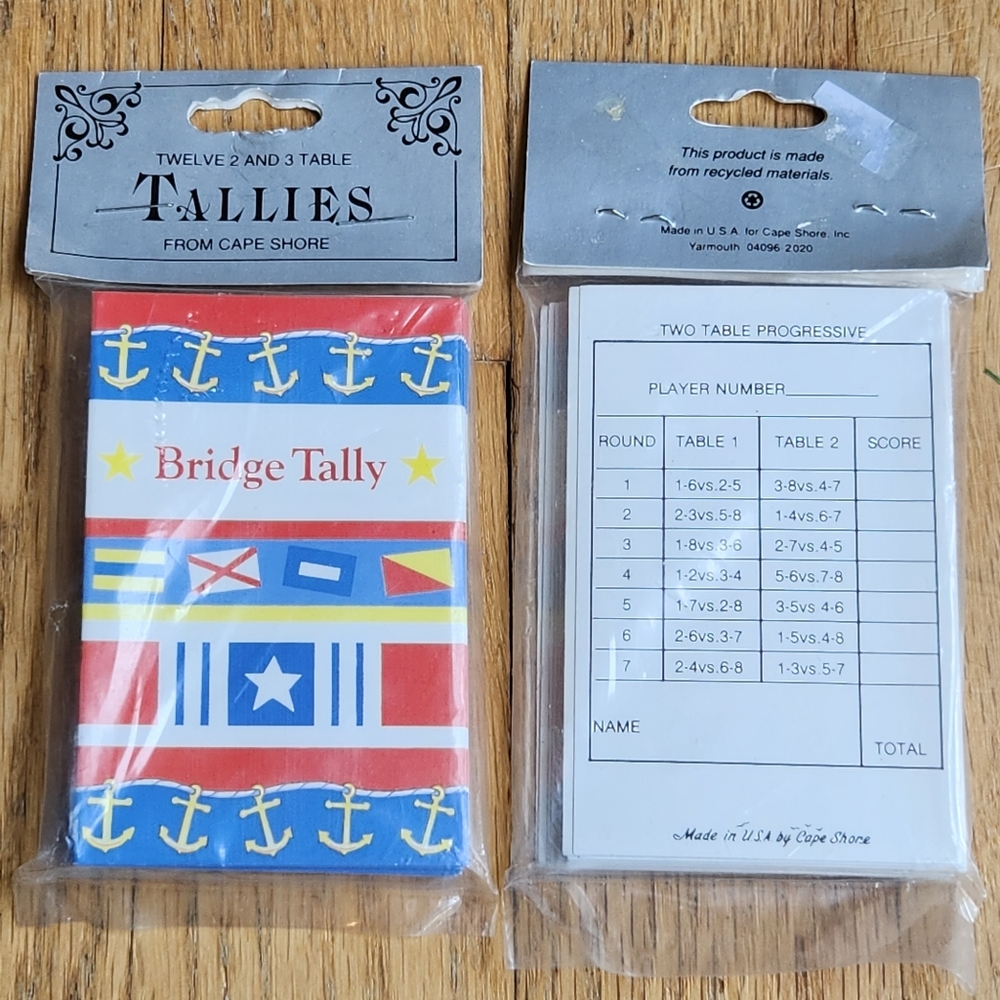 NWT - set of 2 Bridge Tally Packs - nautical theme